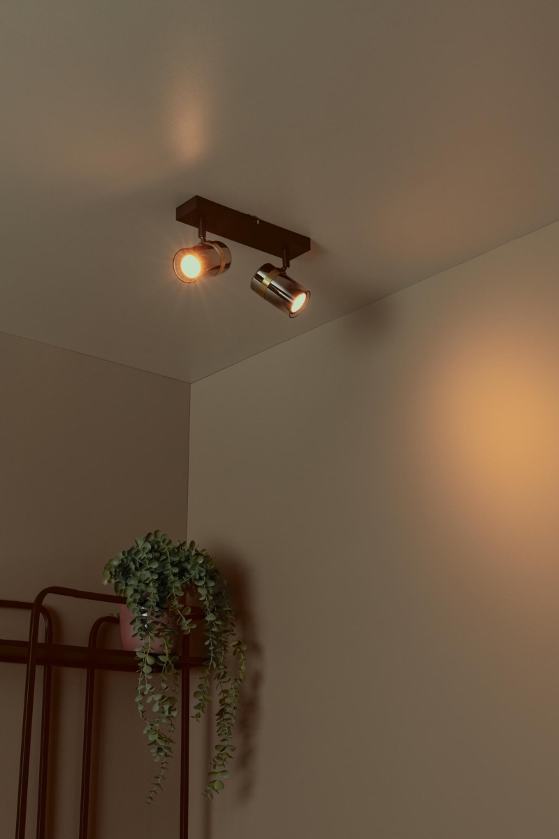 Lucide UPTON - Stropné bodové svietidlo - 2xGU10 - Smoke Grey